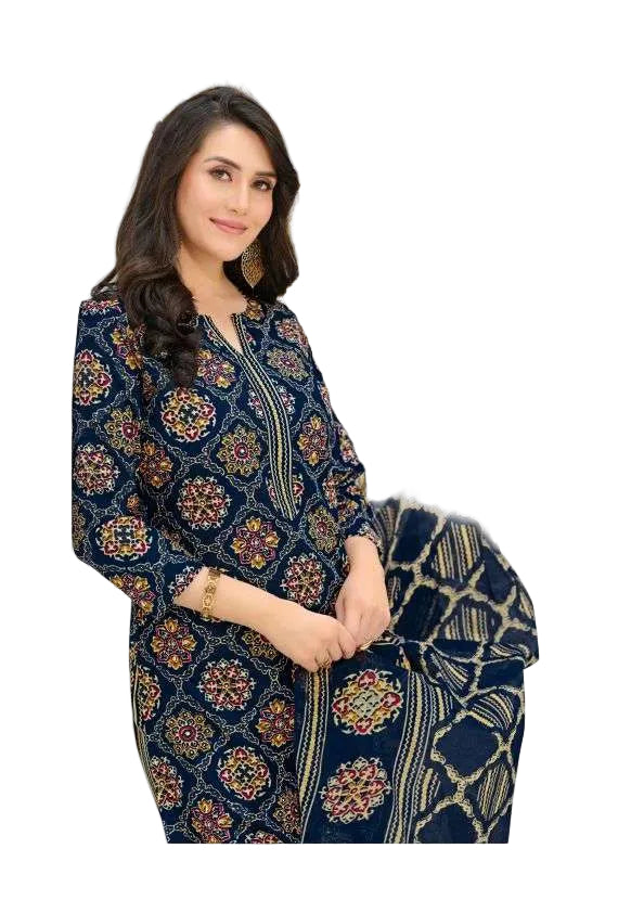 Shree Ganesh Samaira Ajrak--3 --1304-Un-stitched Dress Material