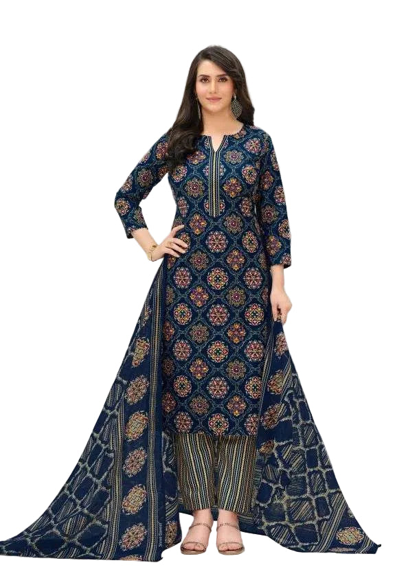 Shree Ganesh Samaira Ajrak--3 --1304-Un-stitched Dress Material