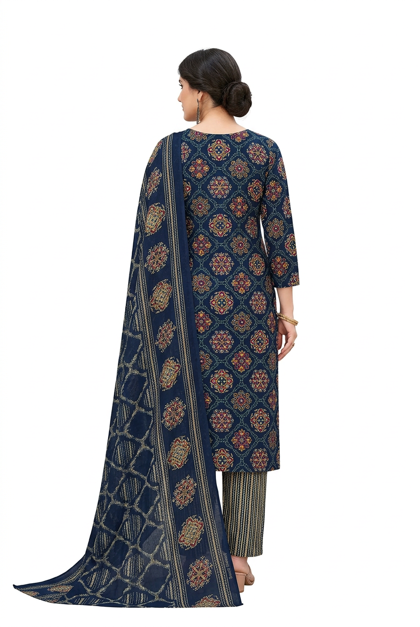Shree Ganesh Samaira Ajrak--3 --1304-Un-stitched Dress Material