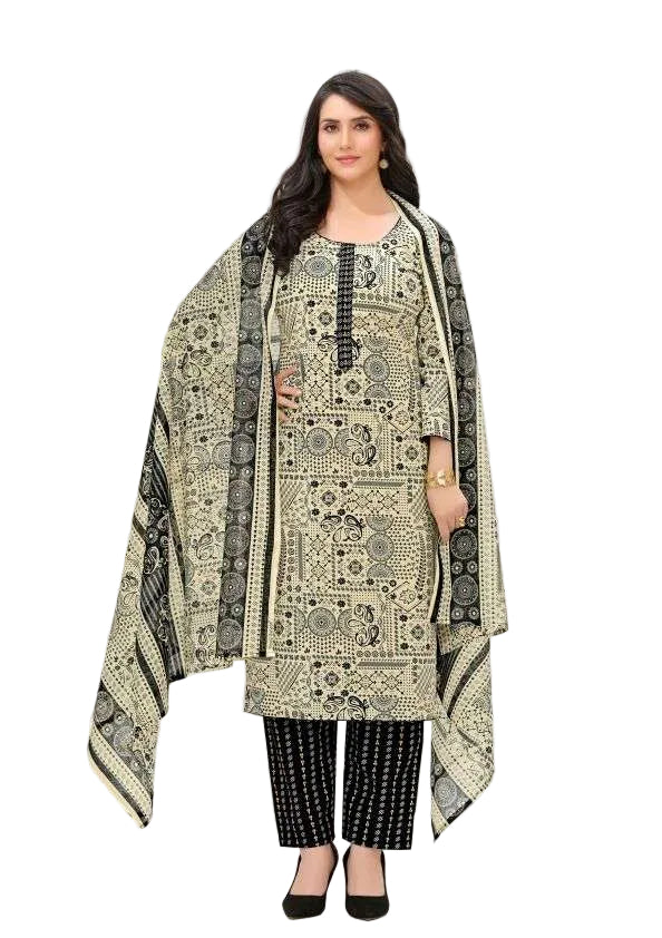 Shree Ganesh Samaira Ajrak--3 --1305-Un-stitched Dress Material