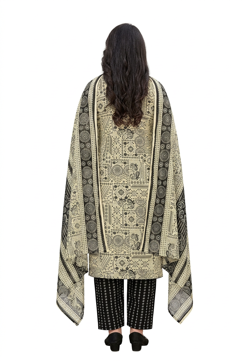 Shree Ganesh Samaira Ajrak--3 --1305-Un-stitched Dress Material