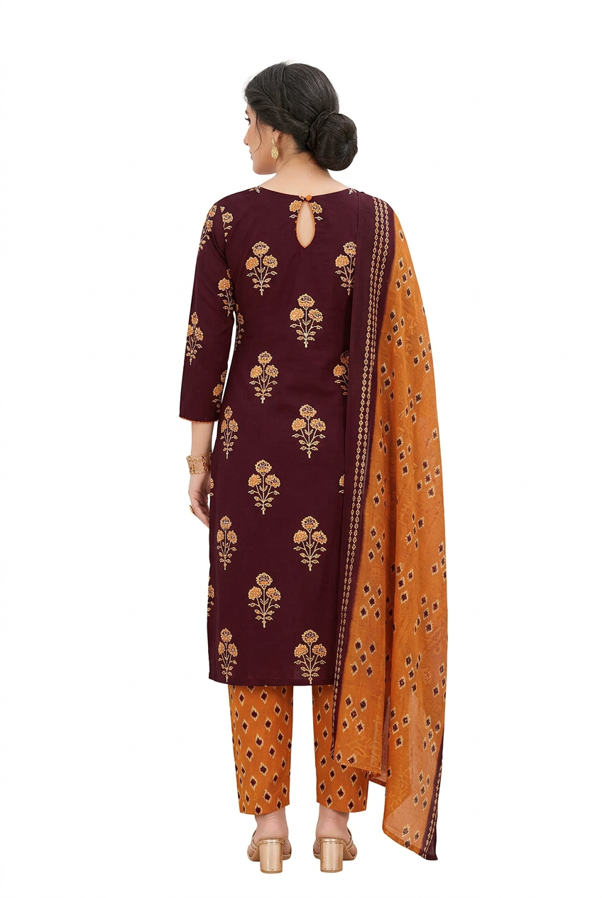 Shree Ganesh Samaira Ajrak--3 --1306-Un-stitched Dress Material