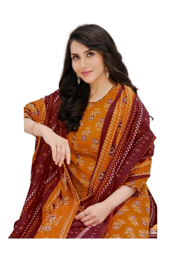 Shree Ganesh Samaira Ajrak--3 --1308-Un-stitched Dress Material