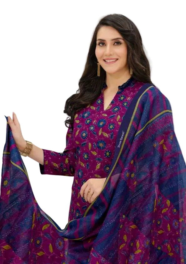 Shree Ganesh Samaira Ajrak--3 --1310-Un-stitched Dress Material