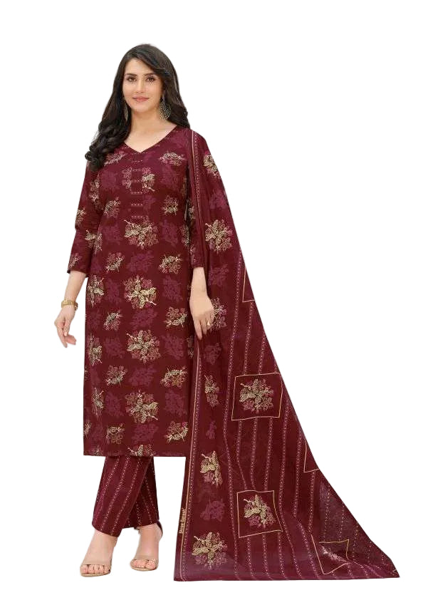 Shree Ganesh Samaira Ajrak--3 --1312-Un-stitched Dress Material
