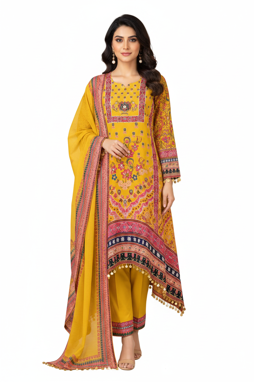 Natural Crepe Fish Tale 3  Piece Suit Set