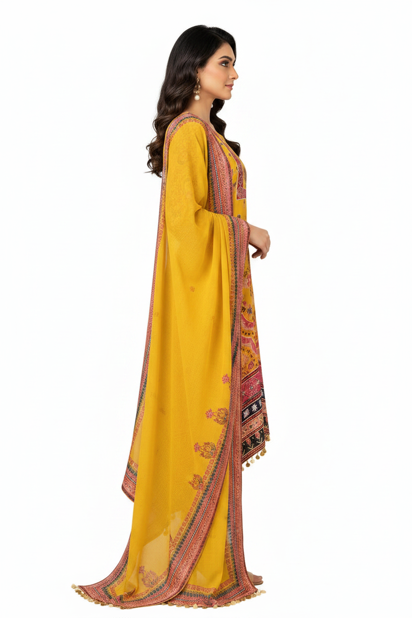 Natural Crepe Fish Tale 3  Piece Suit Set