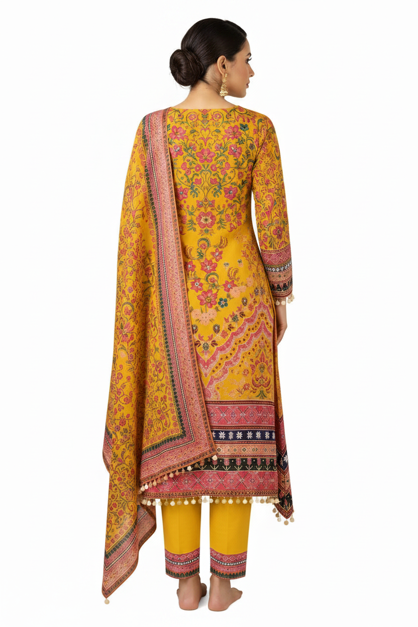 Natural Crepe Fish Tale 3  Piece Suit Set
