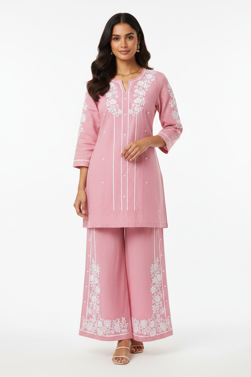 Elegant Lucknowi Hand Embroideried Cord Set