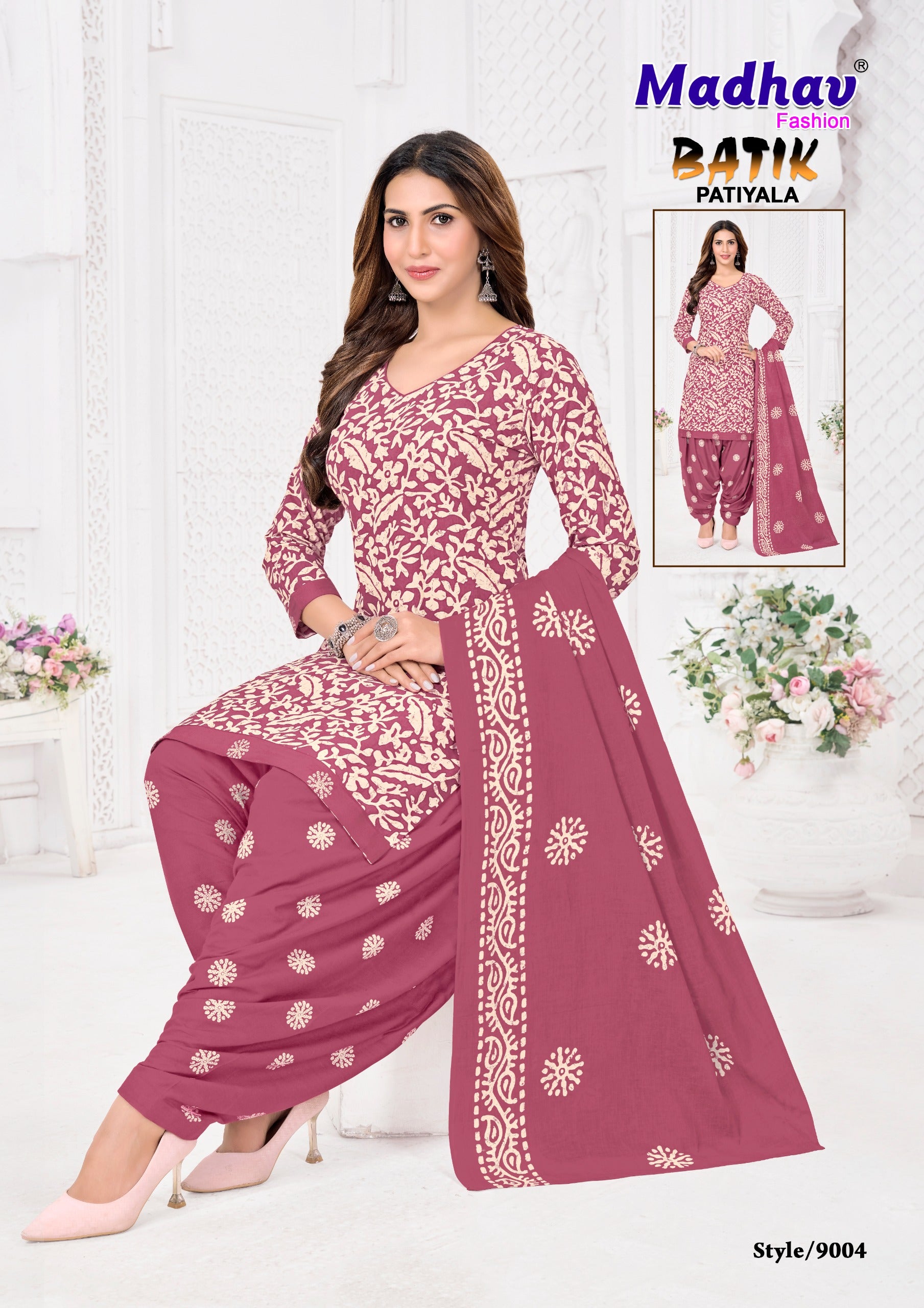 Madhav Batik Patiyala Vol 09 - 9004- Dress Material - Unstitched