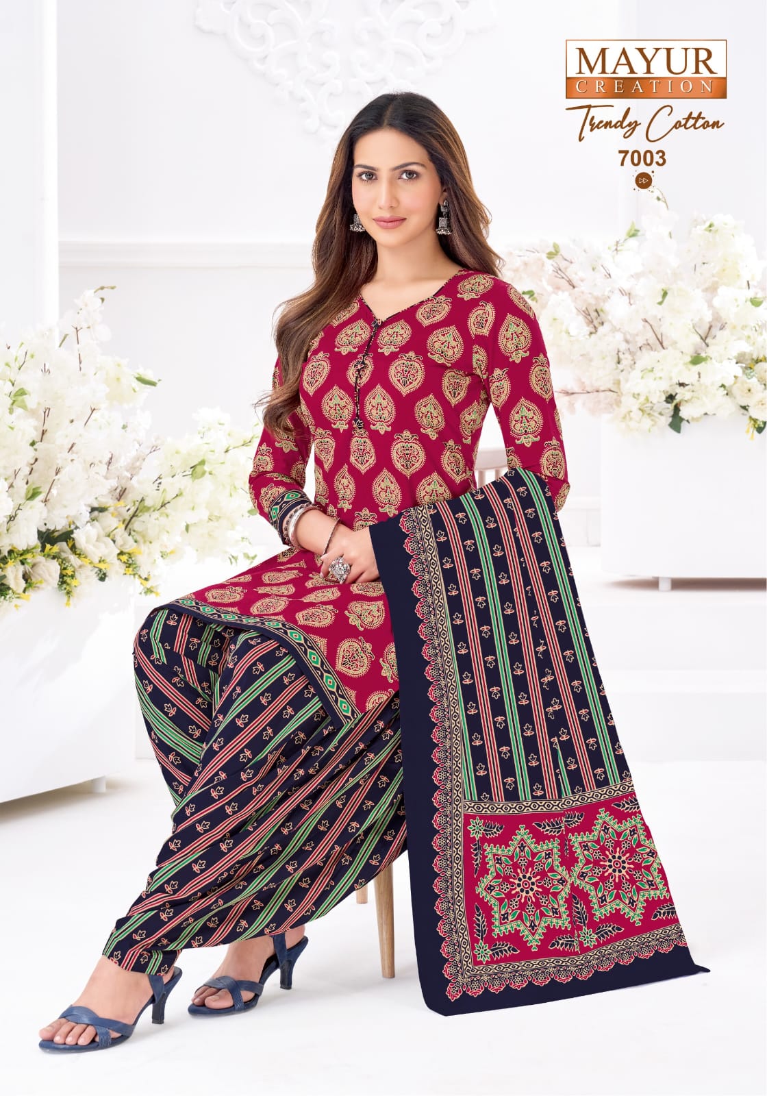 Mayur Trendy Cotton Vol 07 - 7003 - Dress Material - Unstitched