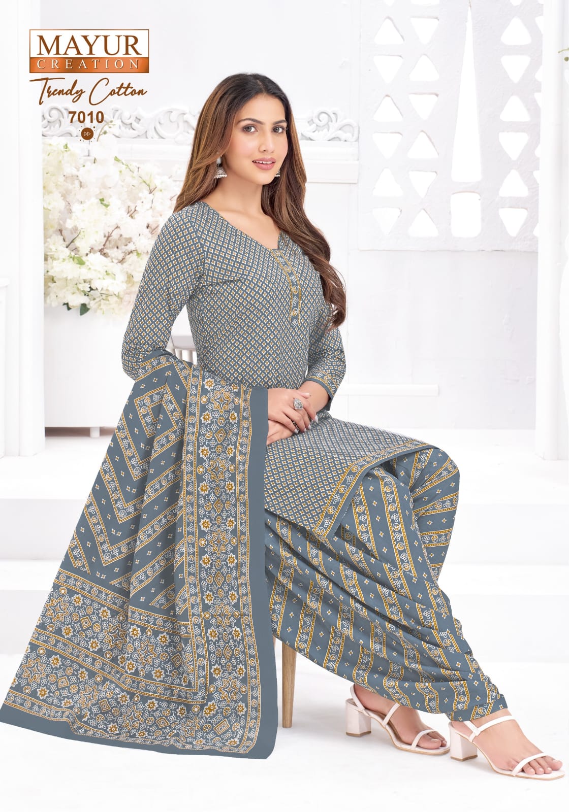 Mayur Trendy Cotton Vol 07 - 7010 - Dress Material - Unstitched