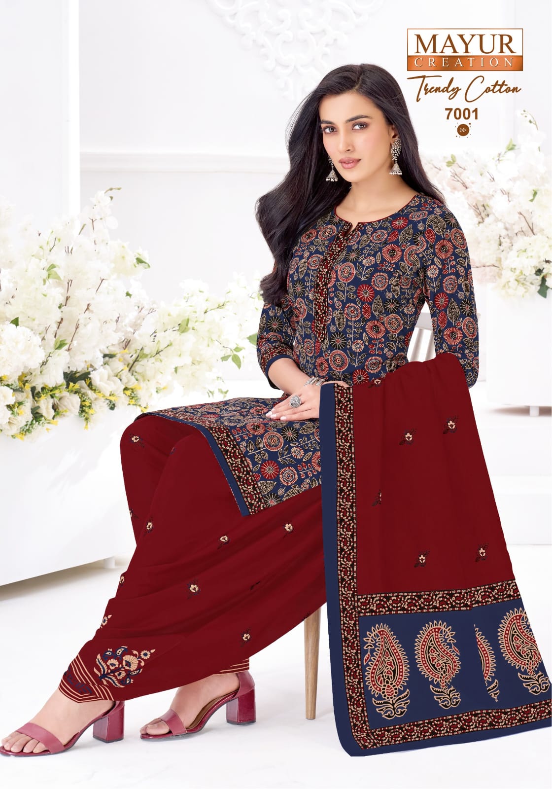 Mayur Trendy Cotton Vol 07 - 7001 - Dress Material - Unstitched