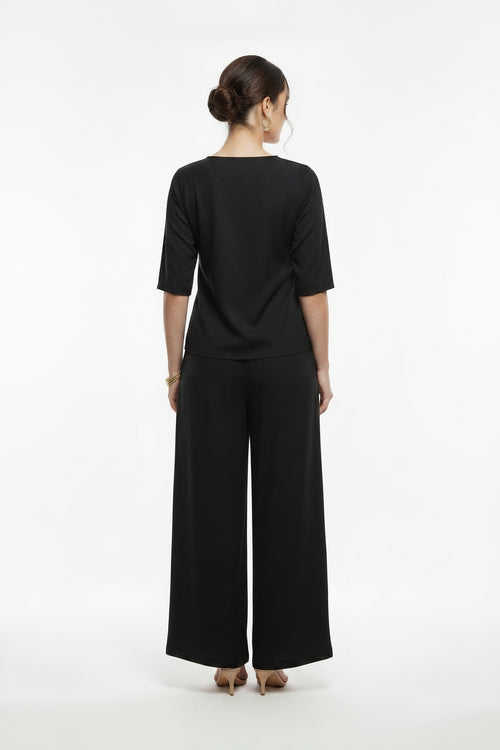 Black Embroidered Coord Sets -Me Zara -FP