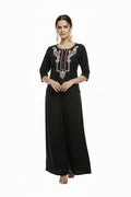 Black Embroidered Coord Sets -Me Zara -FP