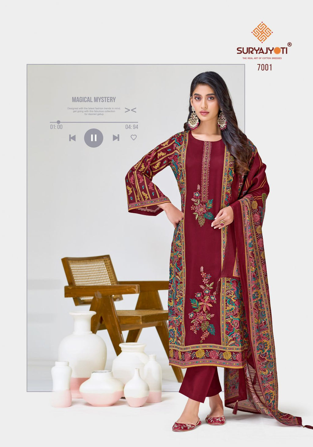 Suryajyoti Kaamini  7001–  Un-stitched Dress Material