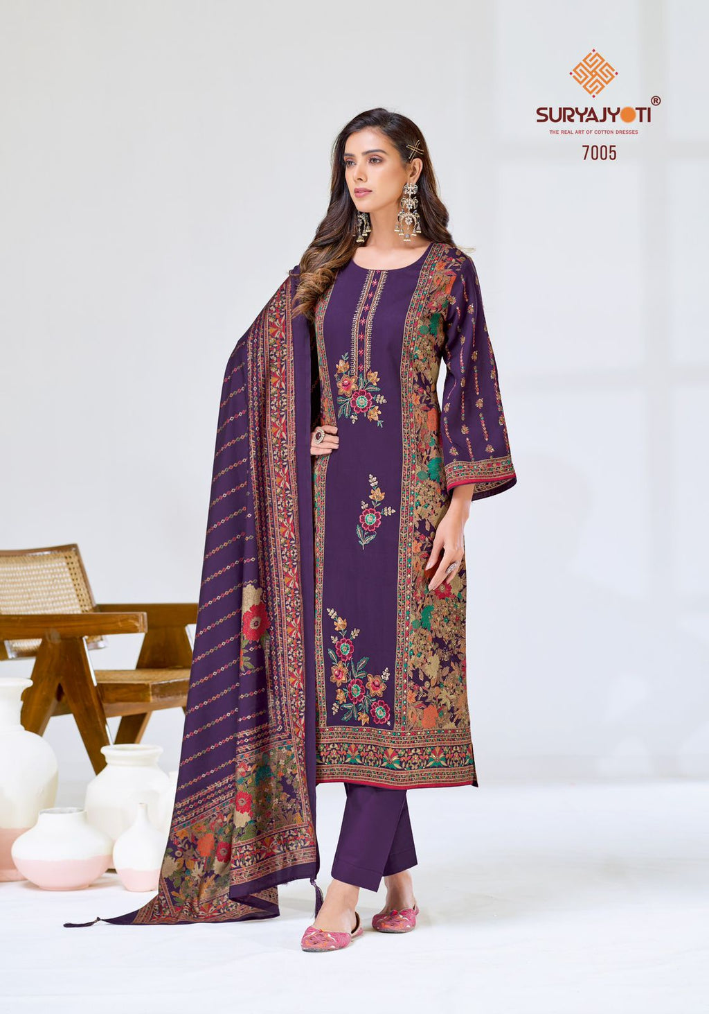 Suryajyoti Kaamini  7005– Un-stitched Dress Material