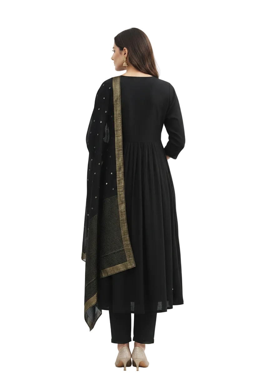 Mal Chanderi 3  Piece Side Pocket Suit Set