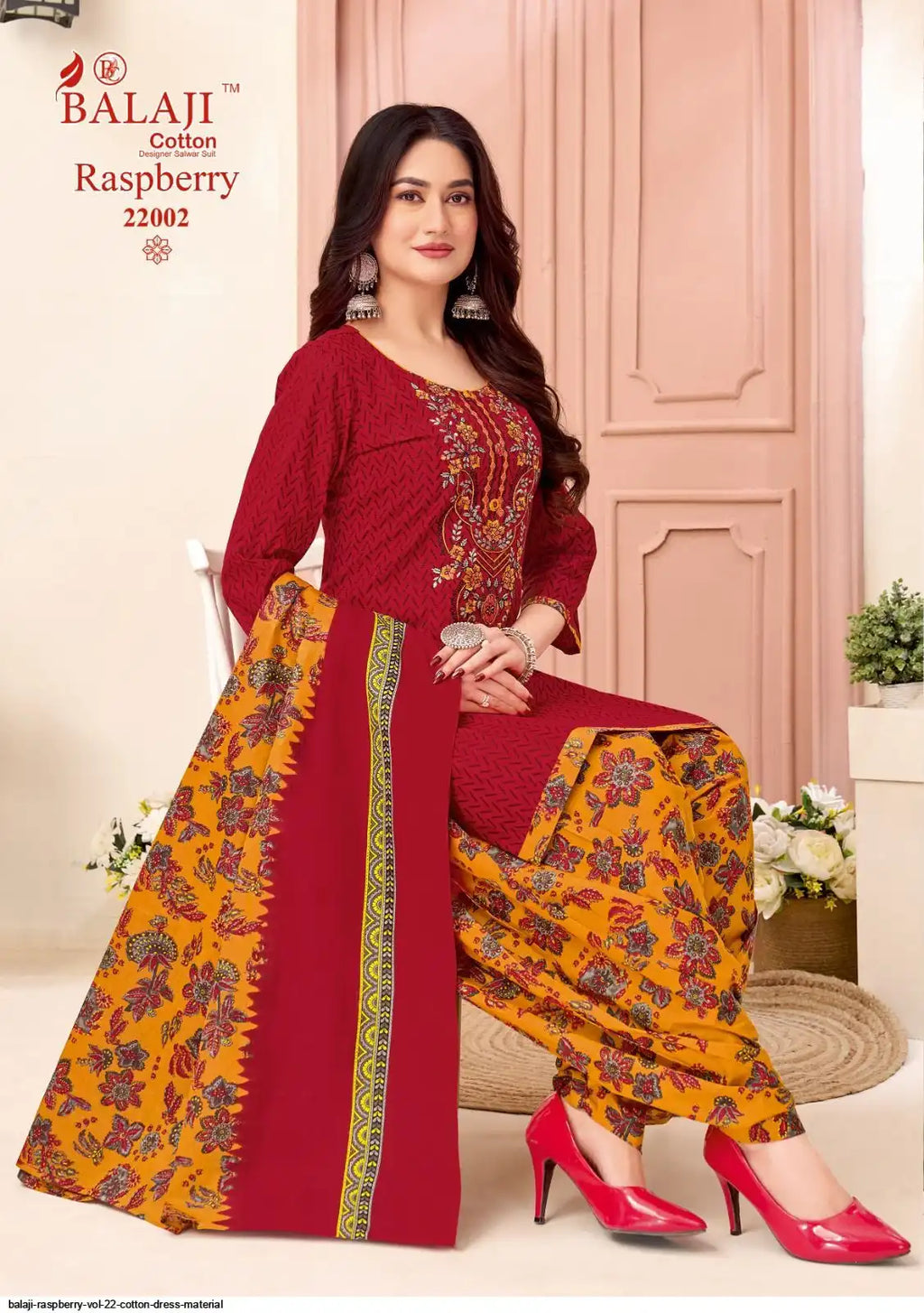 Balaji Cotton Un-Stitched Dress Material -22002