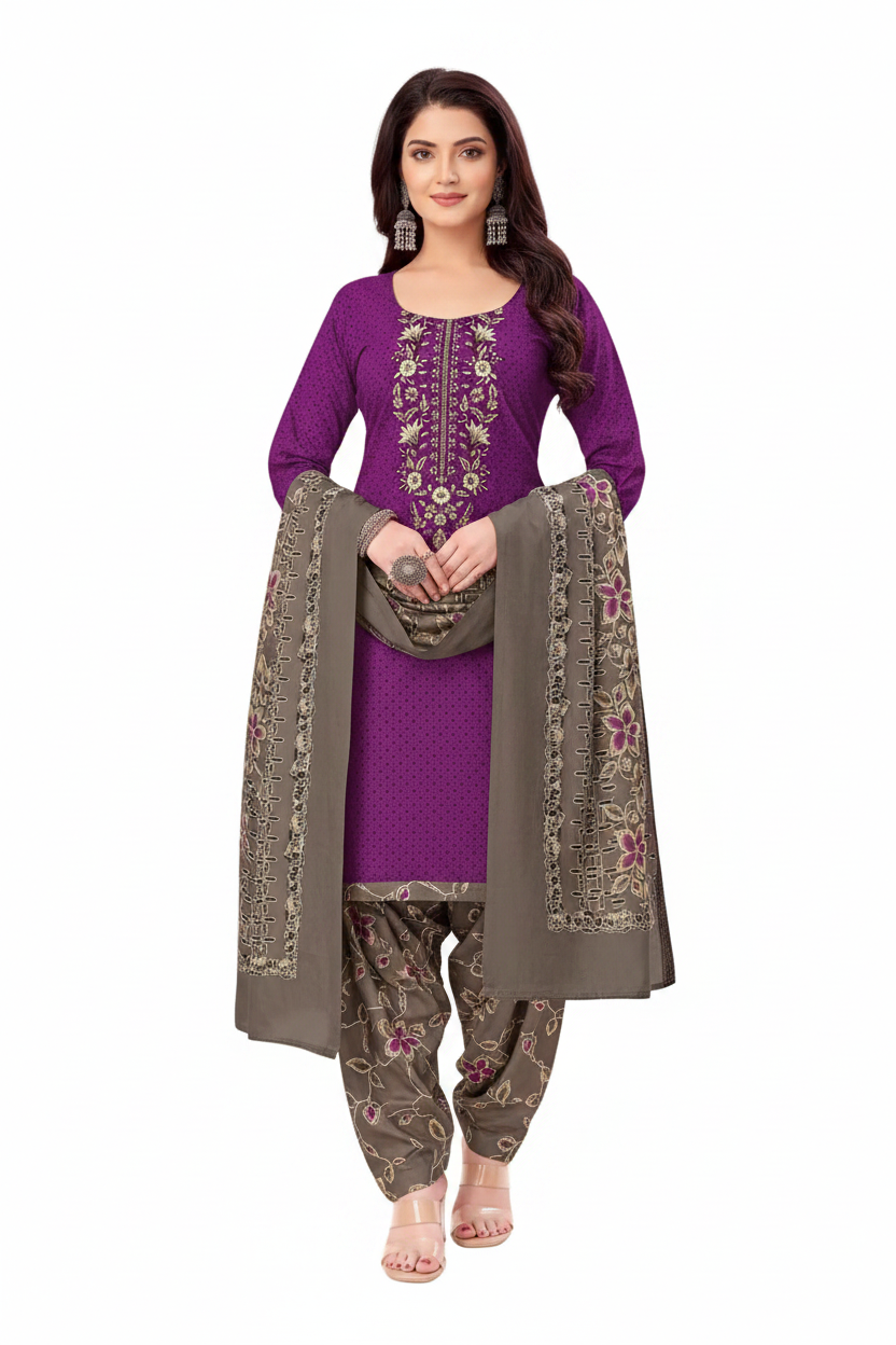 Balaji Cotton Un-Stitched Dress Material -22004