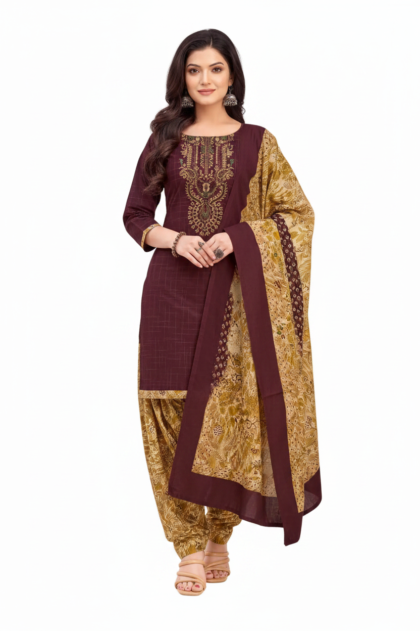 Balaji Cotton Un-Stitched Dress Material -22003