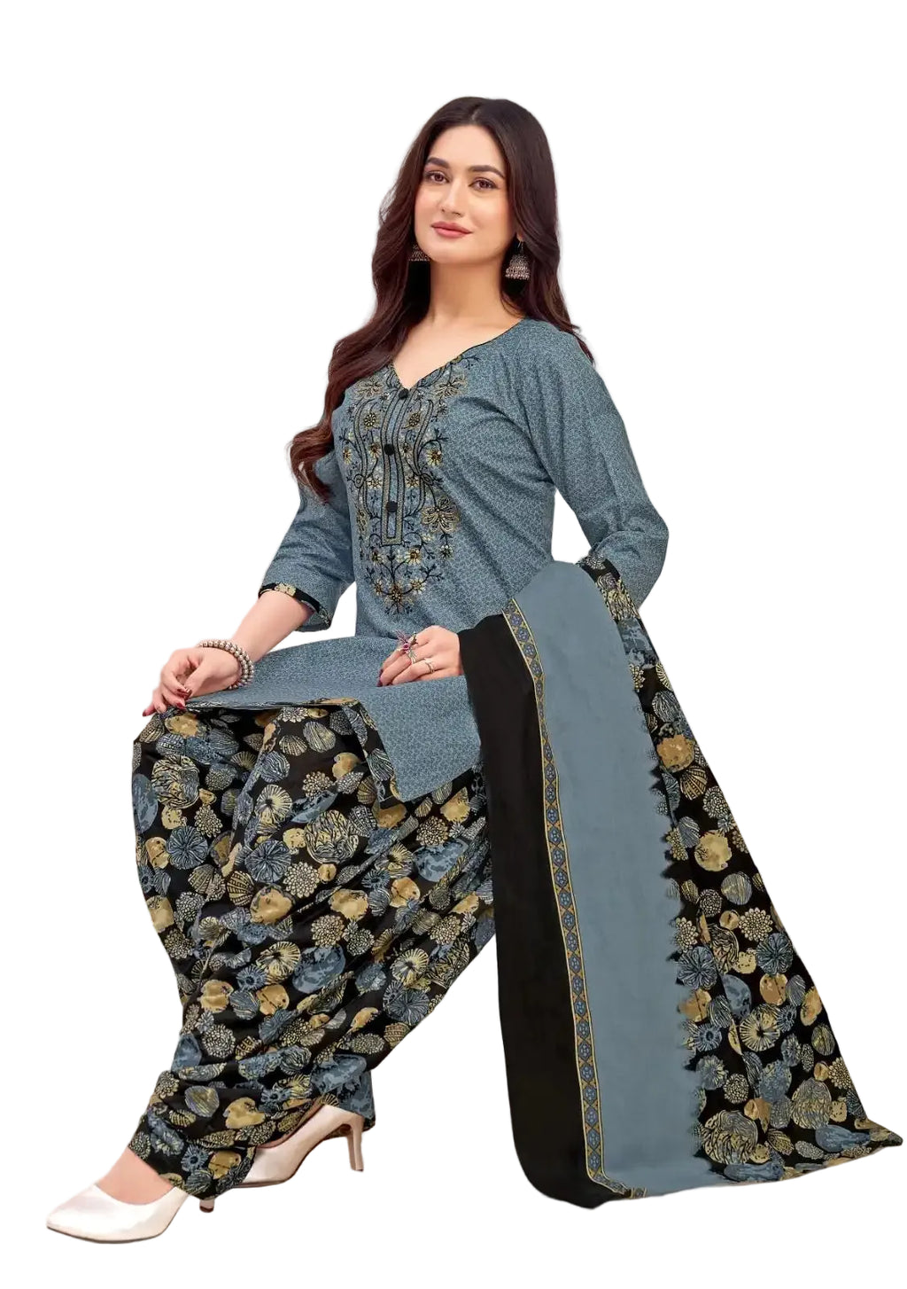 Balaji Cotton Un-Stitched Dress Material -22005