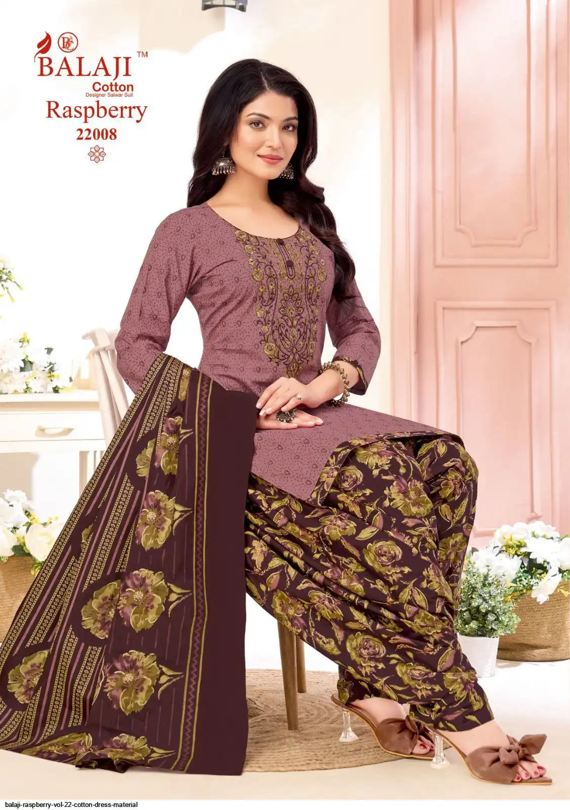 Balaji Cotton Un-Stitched Dress Material -22008