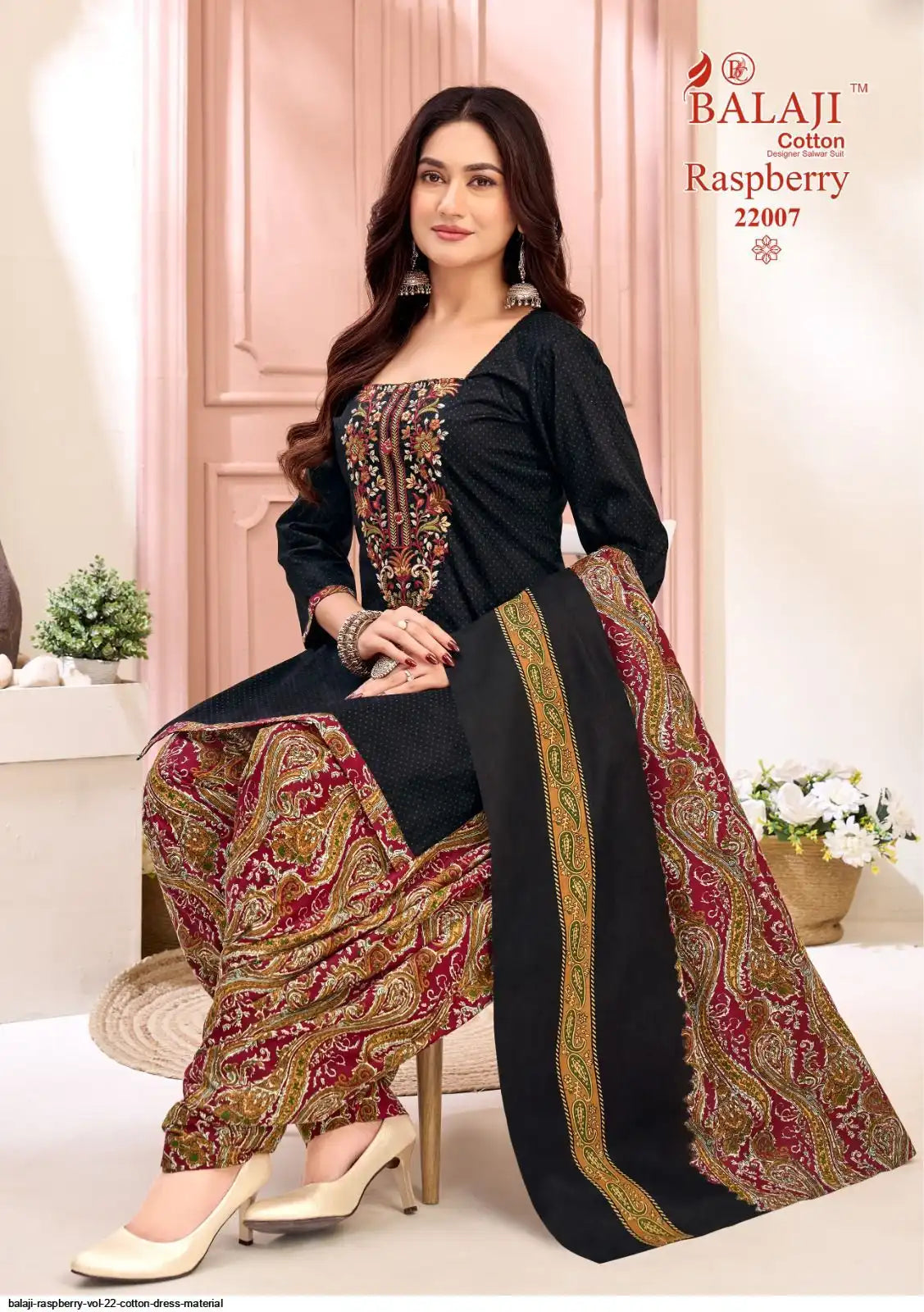 Balaji Cotton Un-Stitched Dress Material -22007