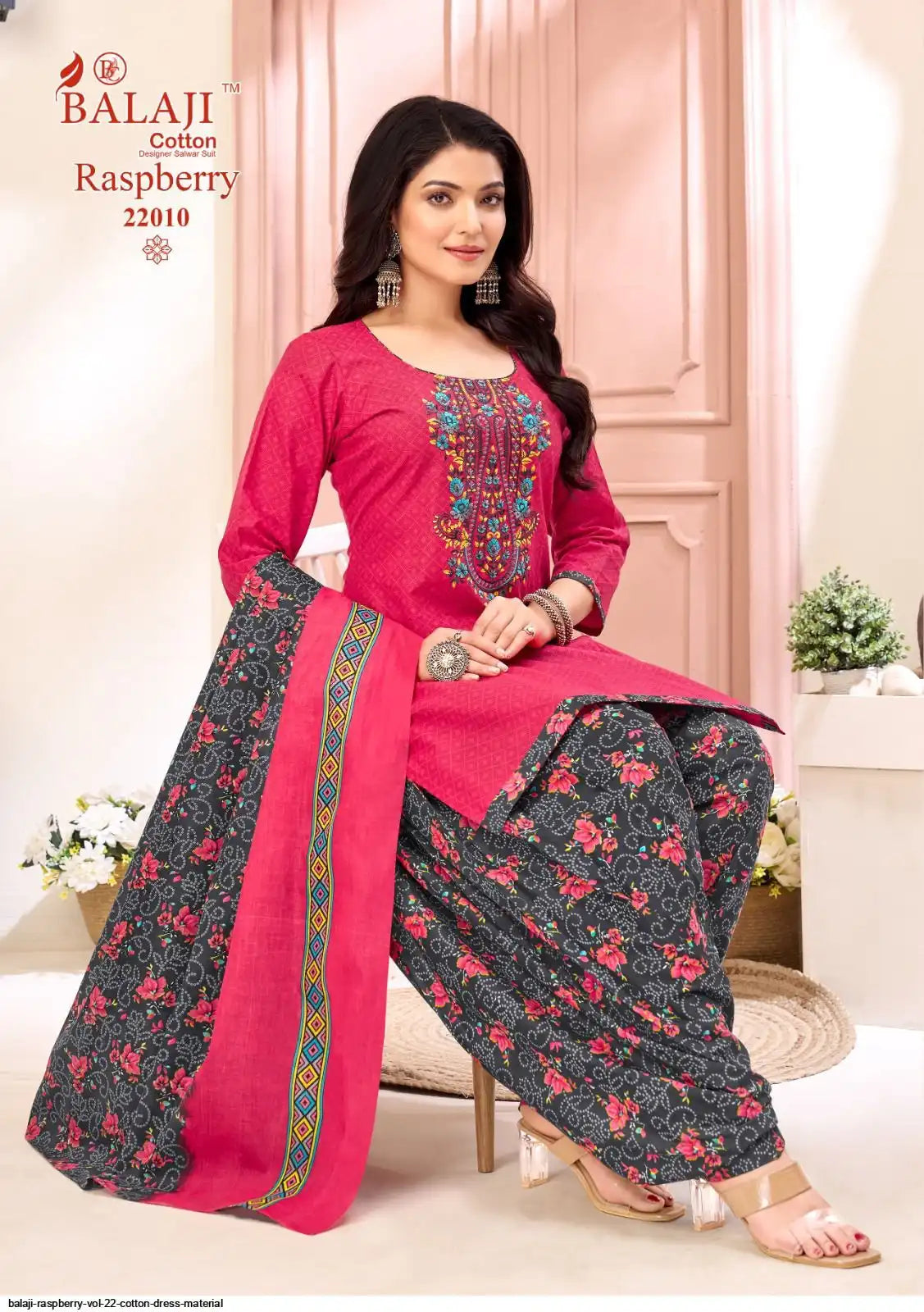 Balaji Cotton Un-Stitched Dress Material -22010