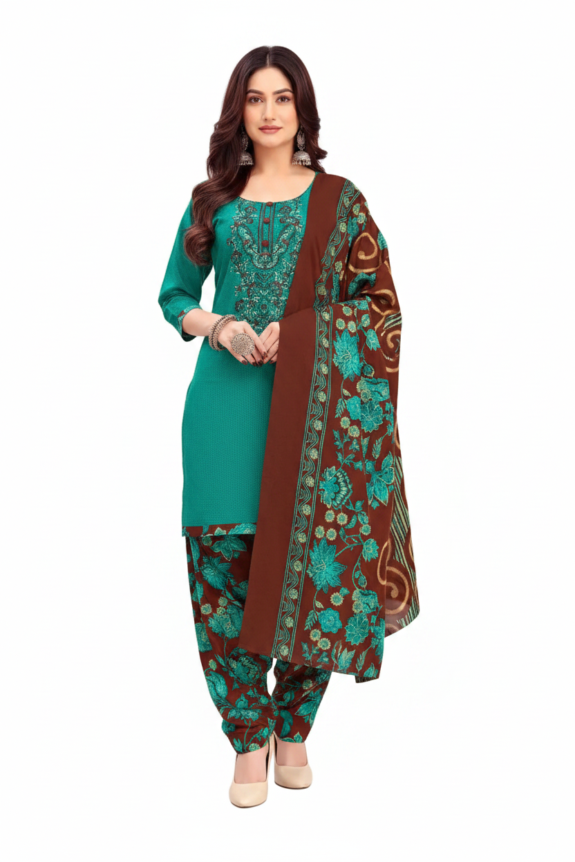 Balaji Cotton Un-Stitched Dress Material -22009