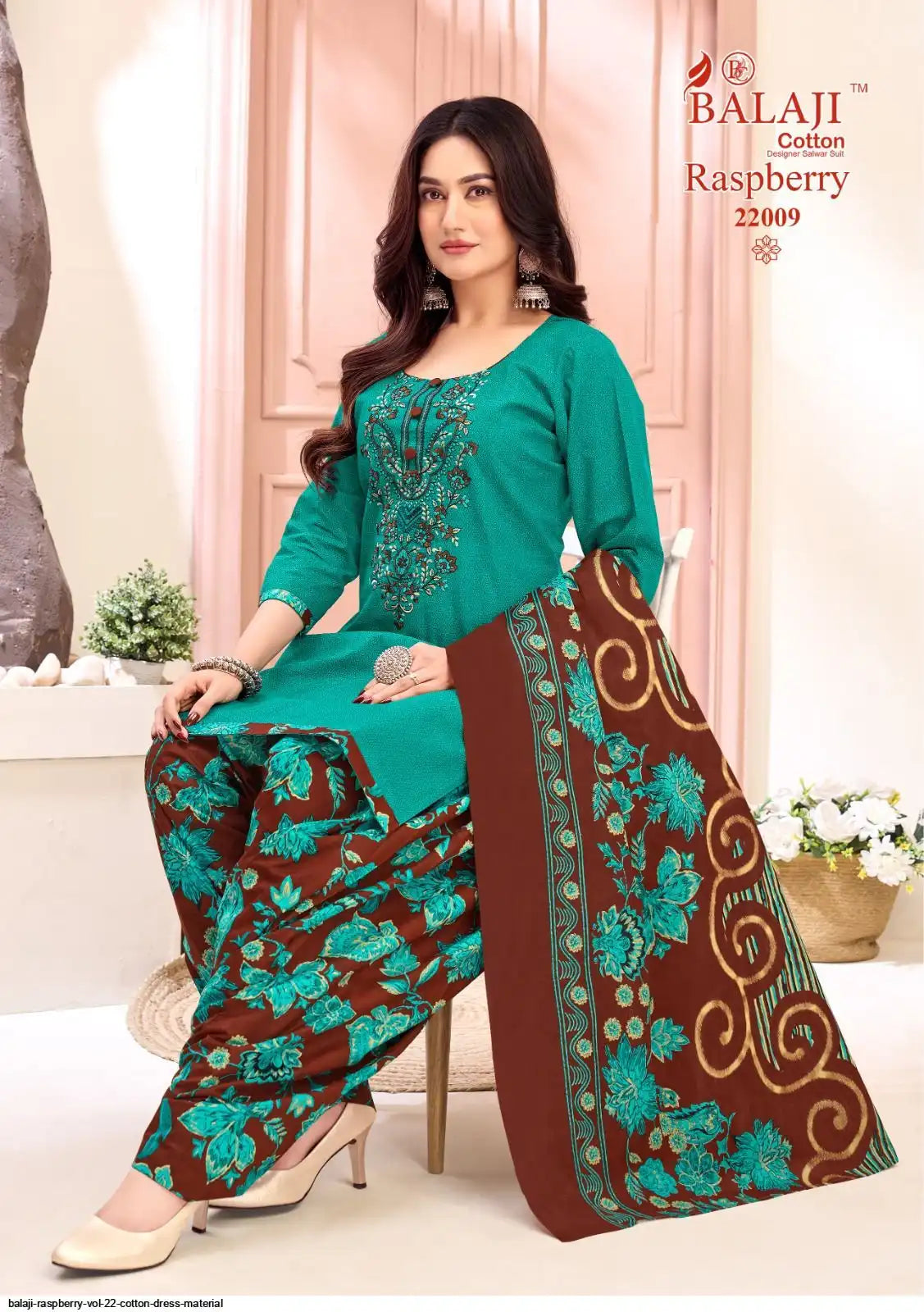 Balaji Cotton Un-Stitched Dress Material -22009