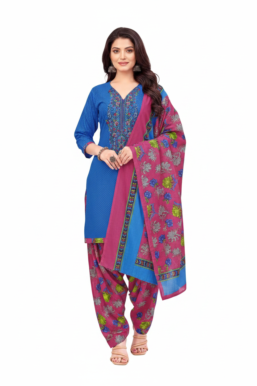 Balaji Cotton Un-stitched Dress Material -22012