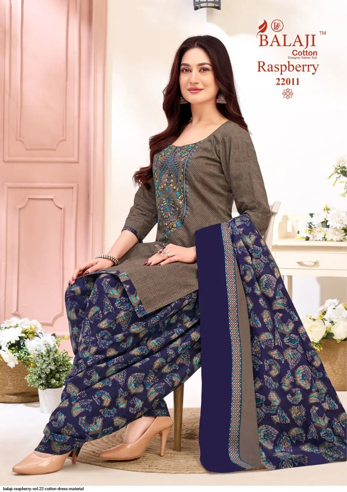 Balaji Cotton Un-Stitched Dress Material - 22011