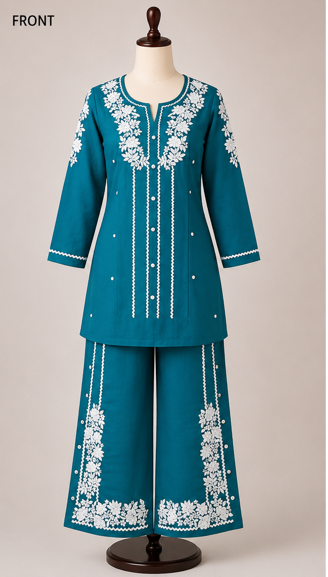 Elegant Lucknowi Hand Embroideried Cord Set