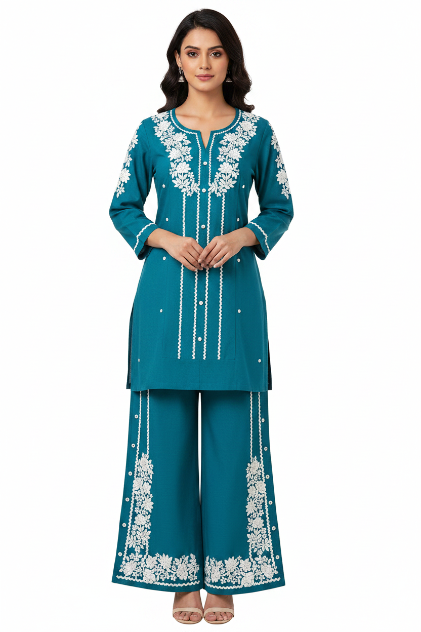 Elegant Lucknowi Hand Embroideried Cord Set