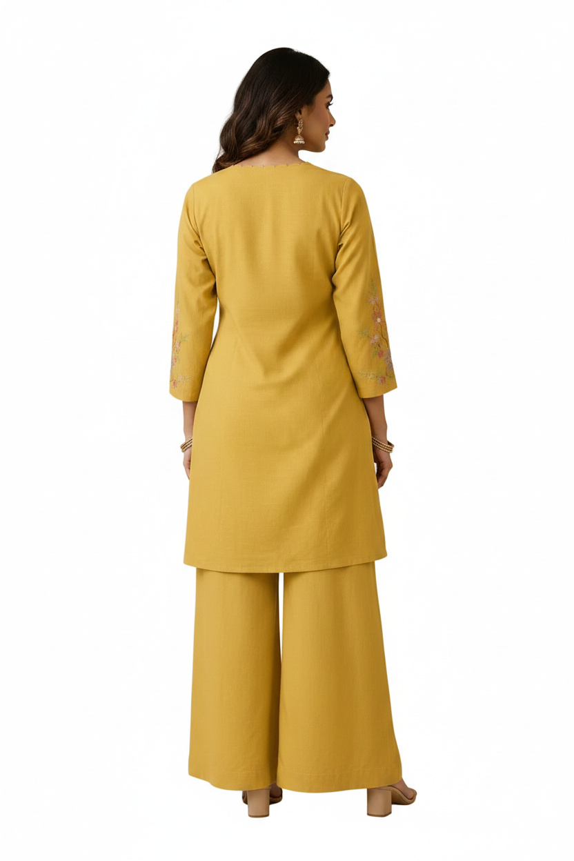 Mal Chanderi Embroidered Co-ord Set