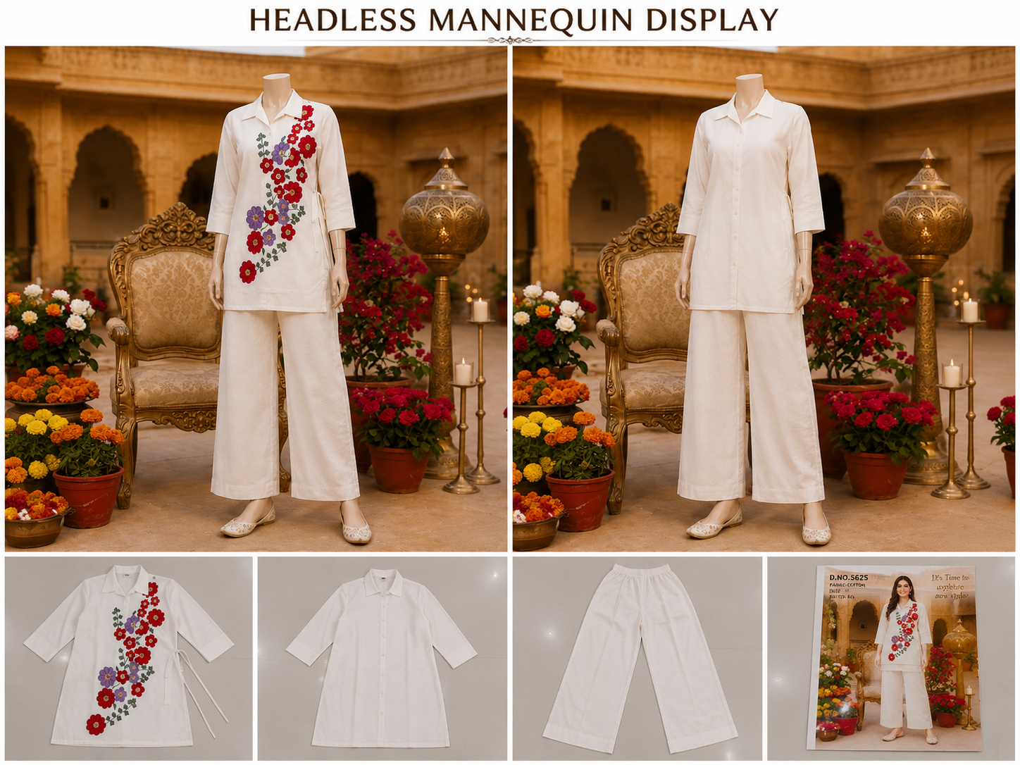 Cotton  Embroidered Co-ord Set