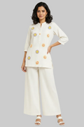 White Embroidered Coord Sets - Dolphin-FP