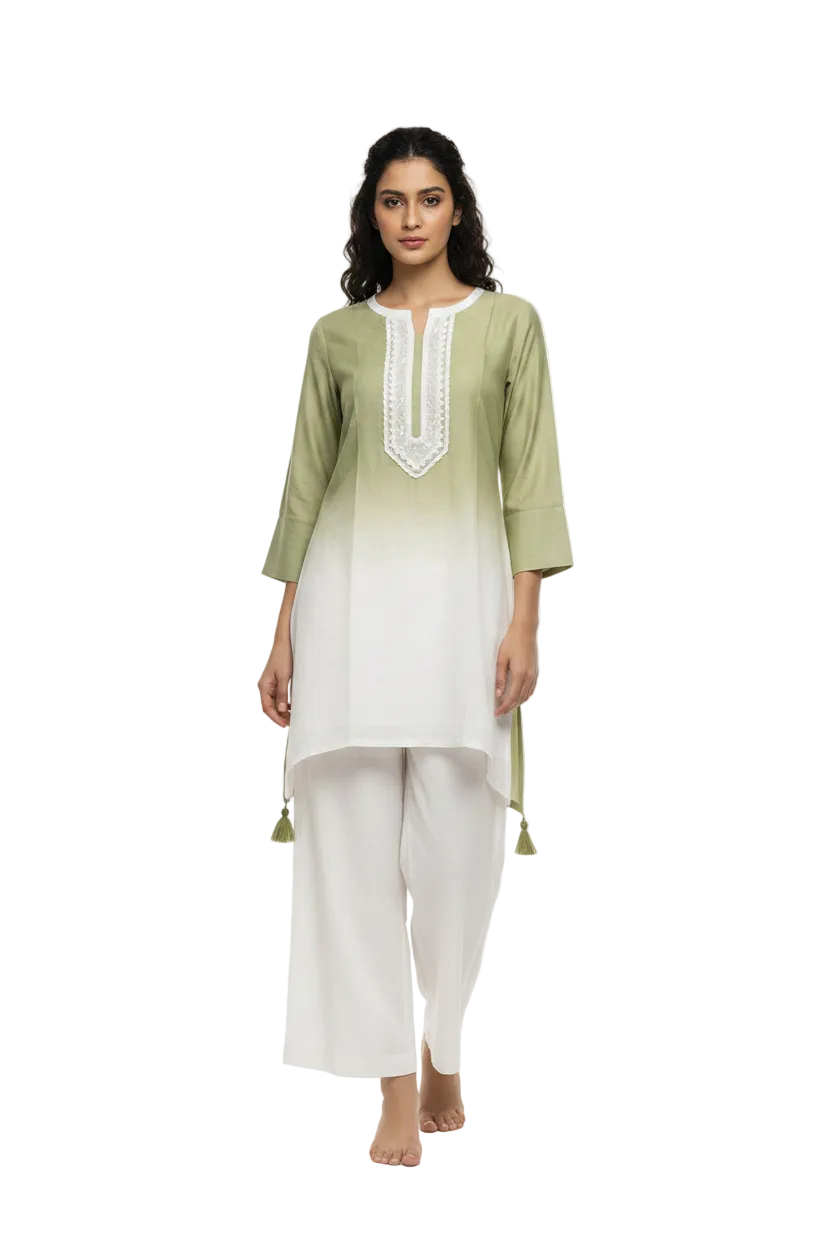 Crunch Fabric Embroidered Co-ord Set
