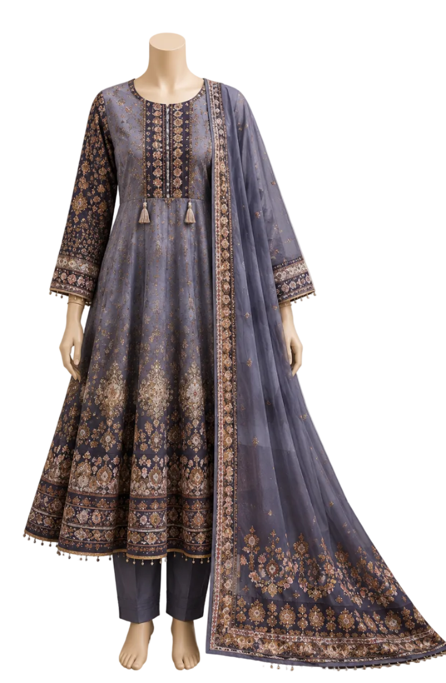 Traditional outfit with floral patterns