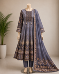 Digital Print Anarkali 3  Piece Suit Set