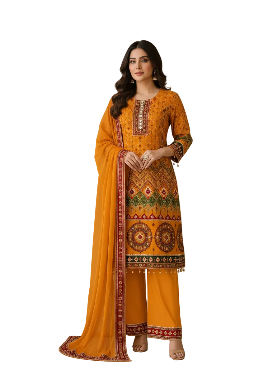 Digital Print 3  Piece Suit Set