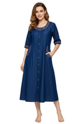 Denim Embroidery Kurti