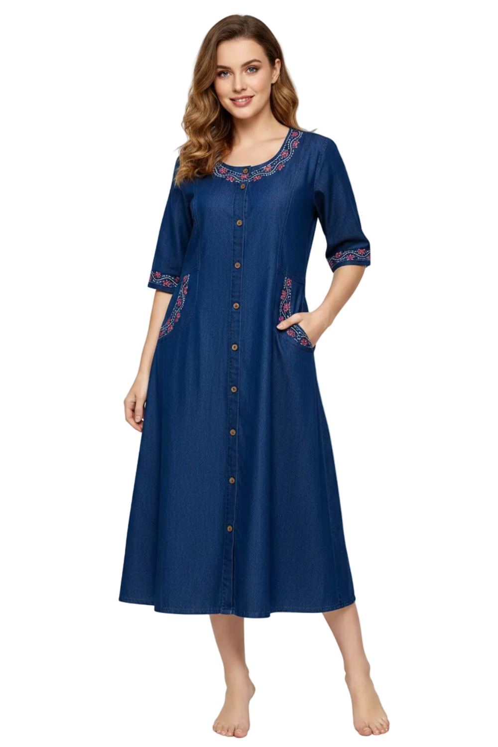 Denim Embroidery Kurti