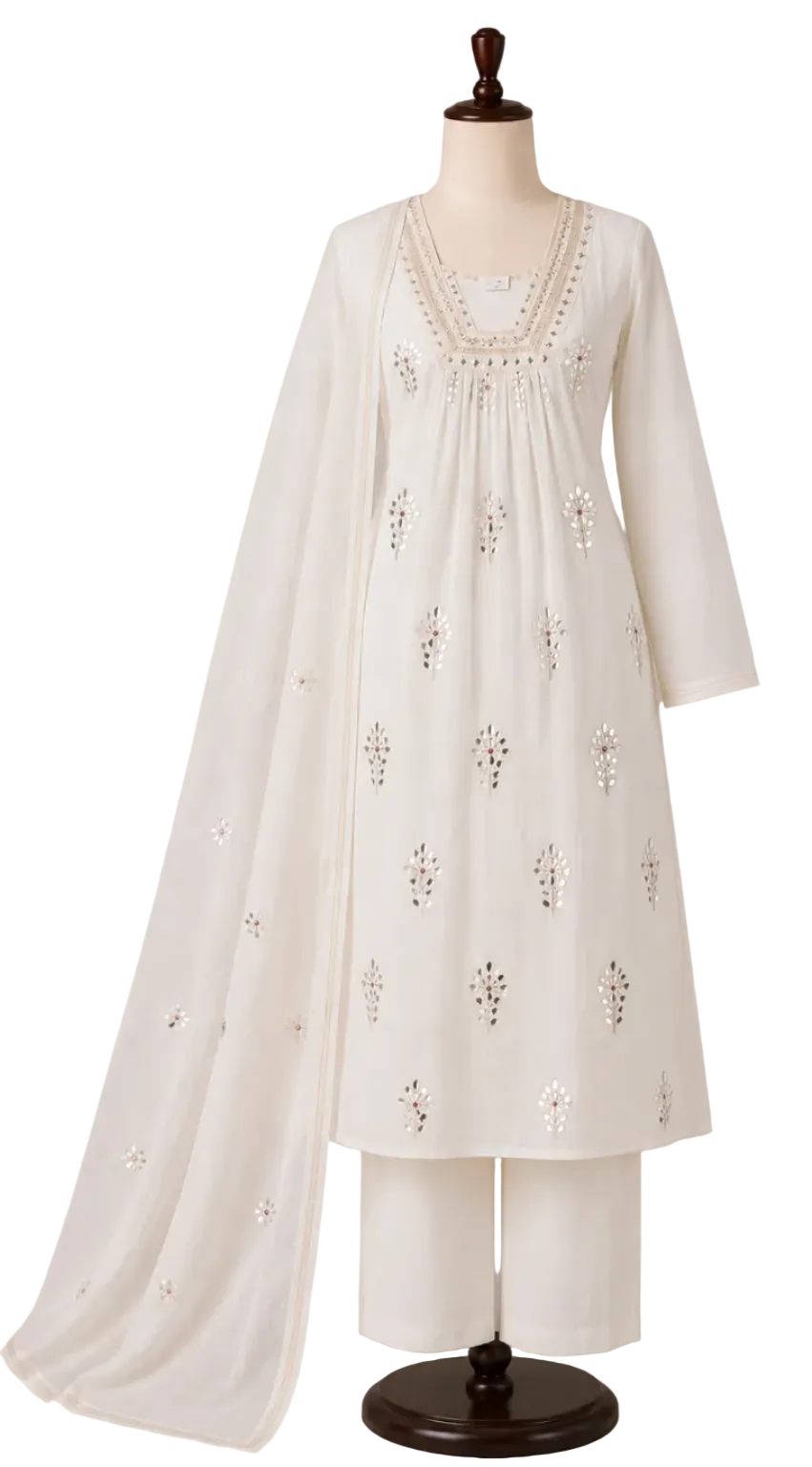 White embroidered outfit