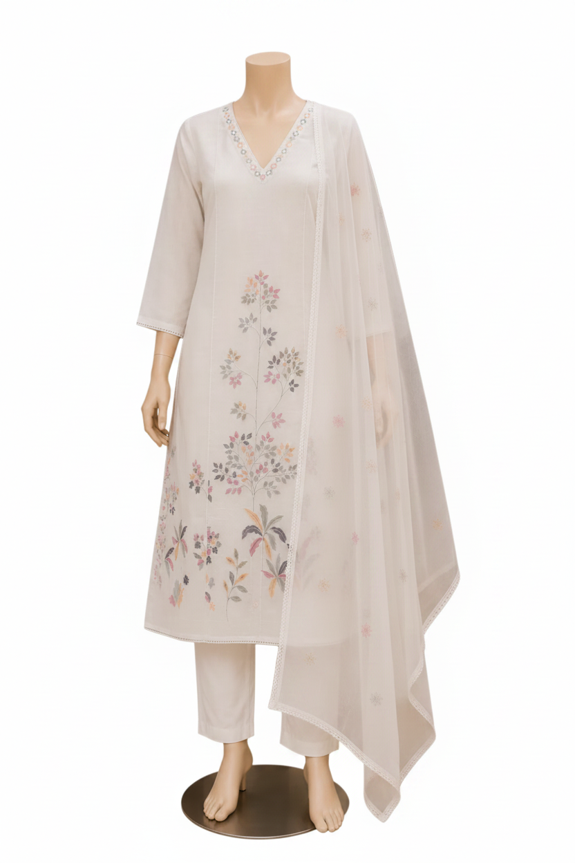 white embroidered outfit
