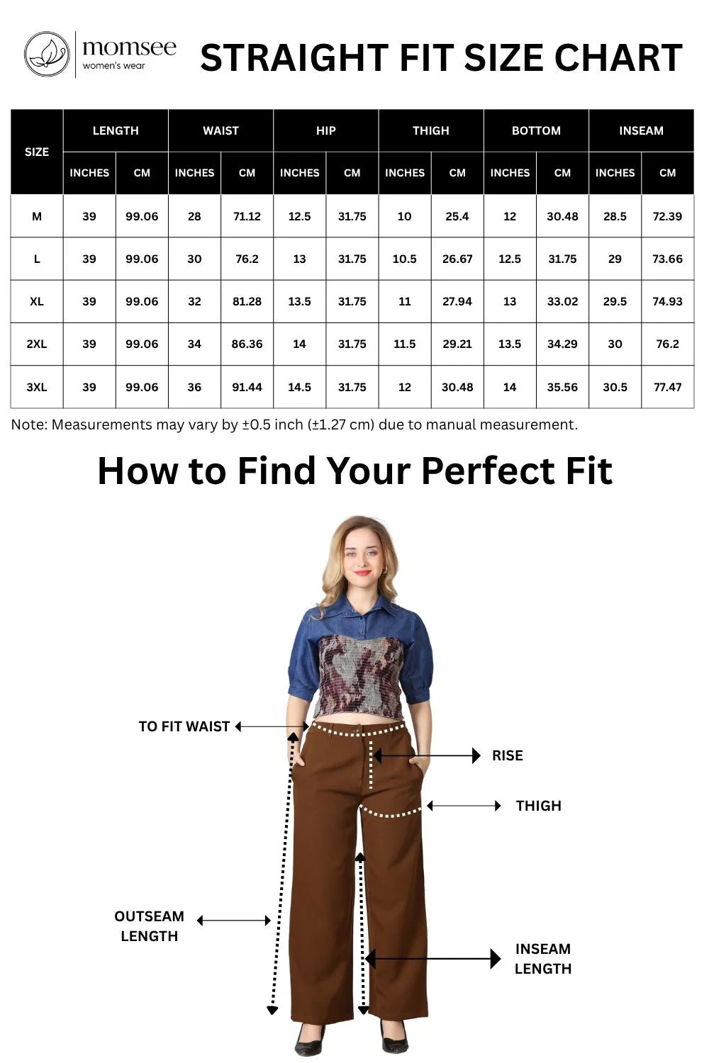 Straight Leg Fit Pants