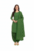 Woman wearing a green traditional outfit 