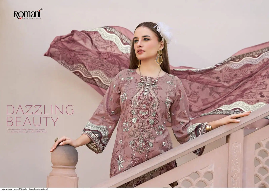 Romani Aarzu-04-Pakistani Un-Stitched Dress Material