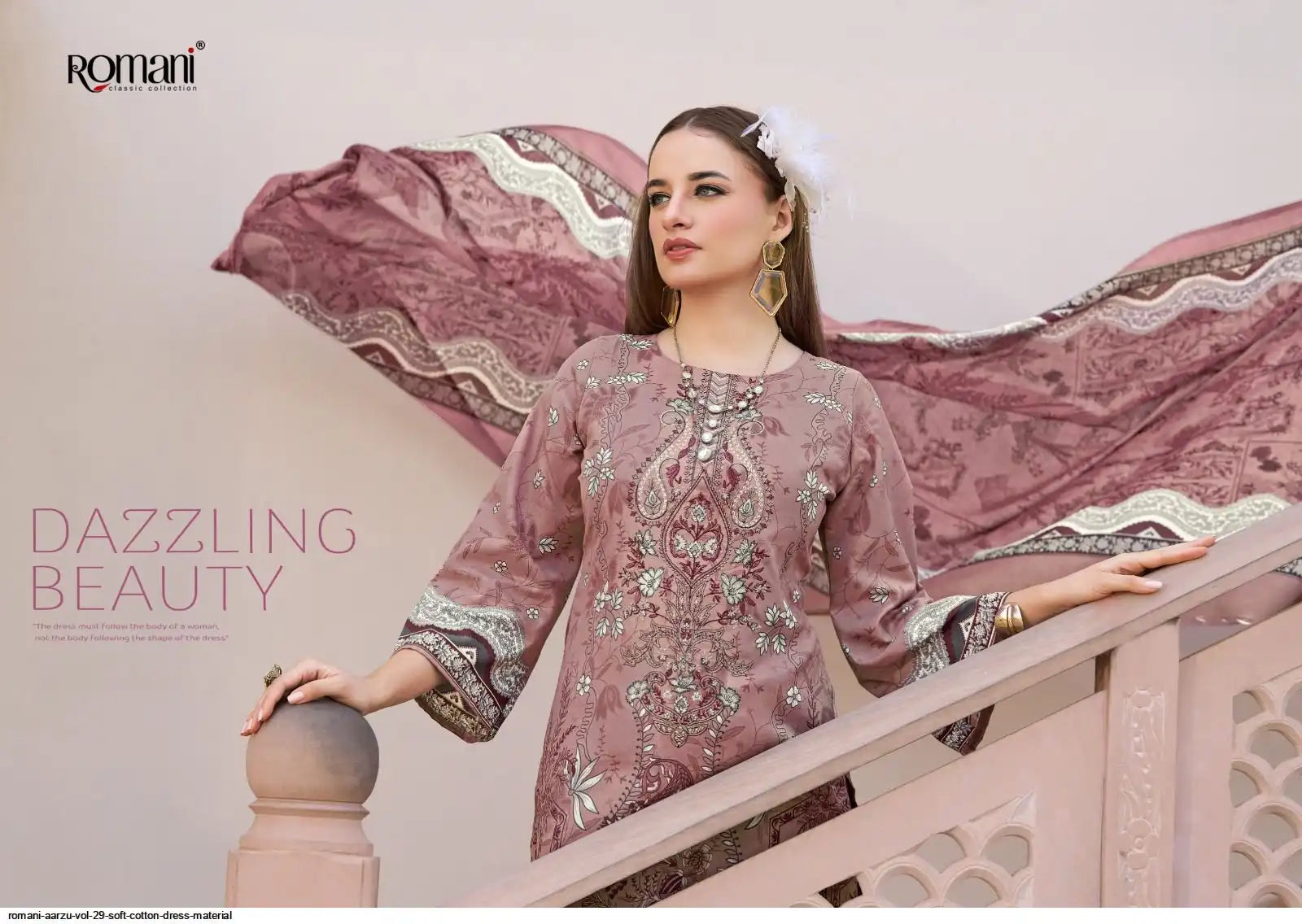 Romani Aarzu-04-Pakistani Un-Stitched Dress Material